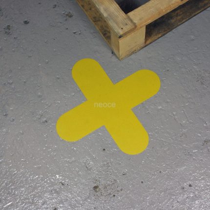 marquage-sol-palette-X-jaune-300mm